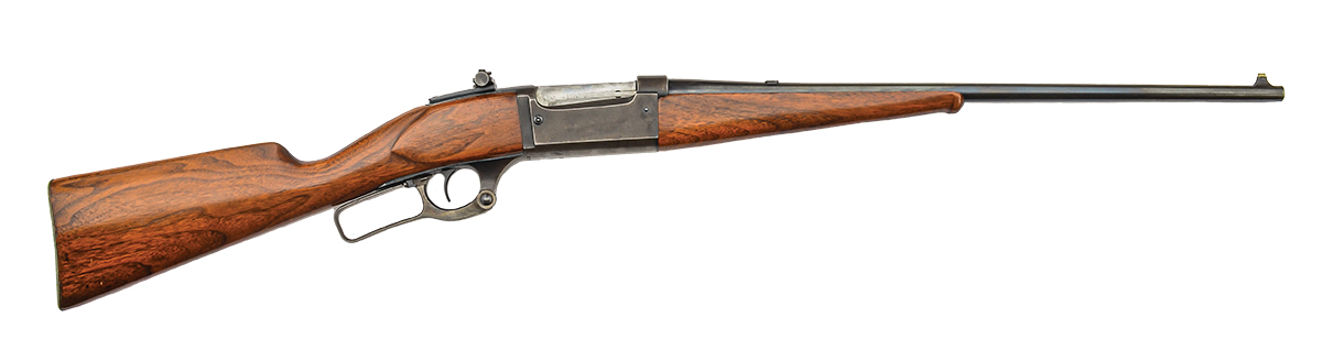 The Savage Model 99E in 250-3000, manufactured in 1922, is fitted with a Lyman Model 56S receiver sight.